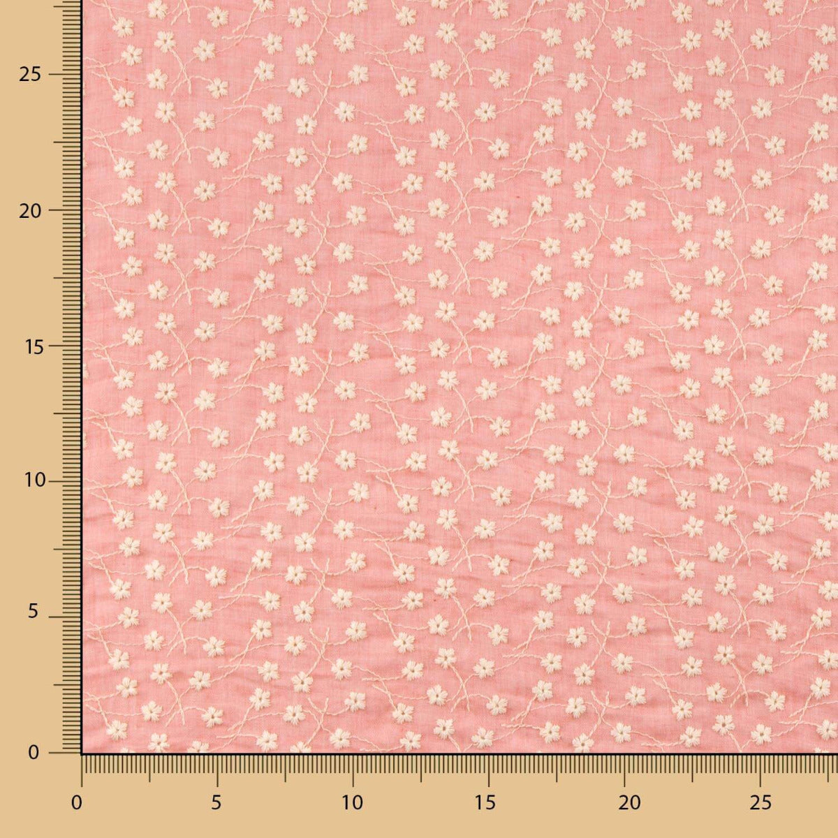 Bambula Cotton Swiss Coral Stickerei - Ribes y Casals