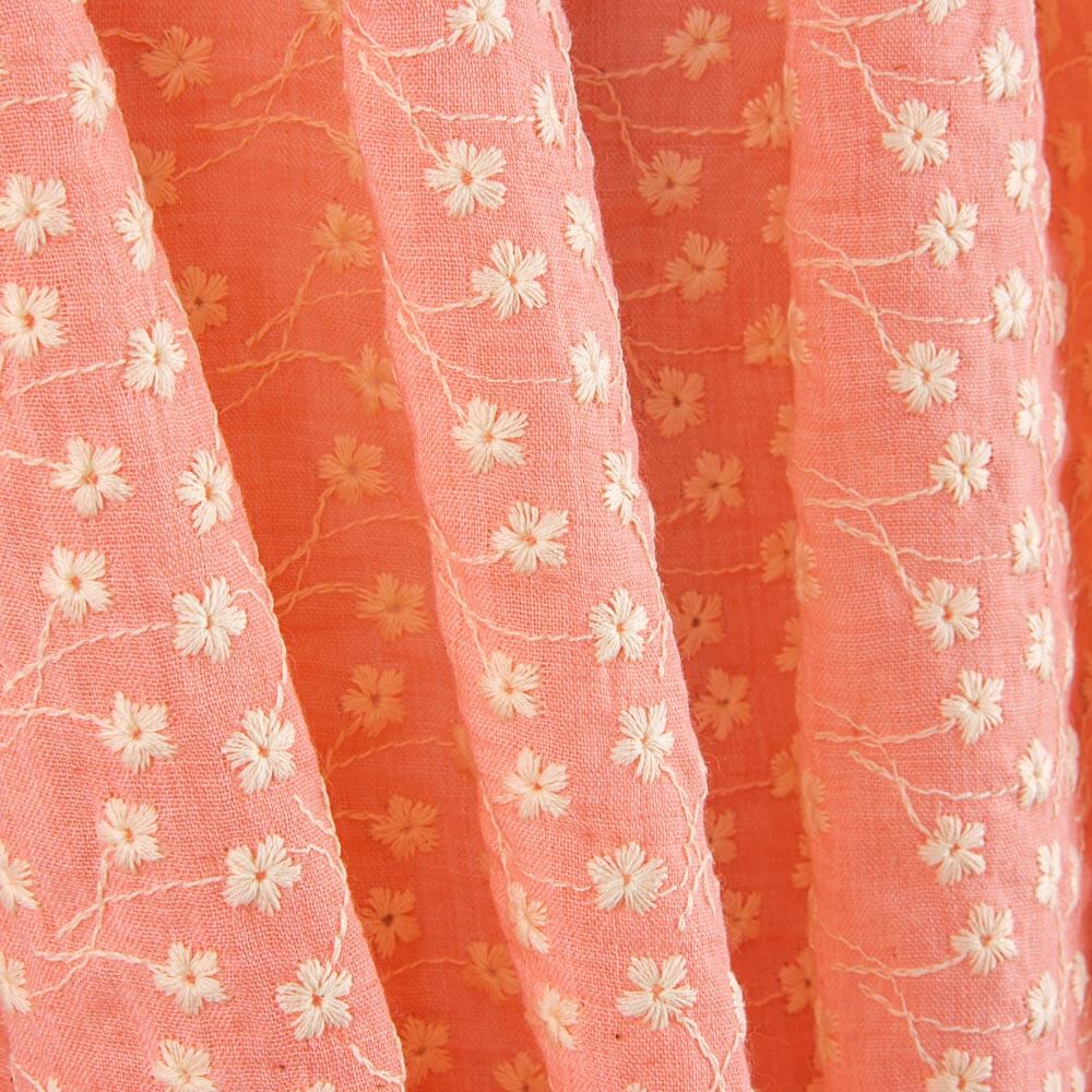 Bambula Cotton Swiss Coral Stickerei - Ribes y Casals