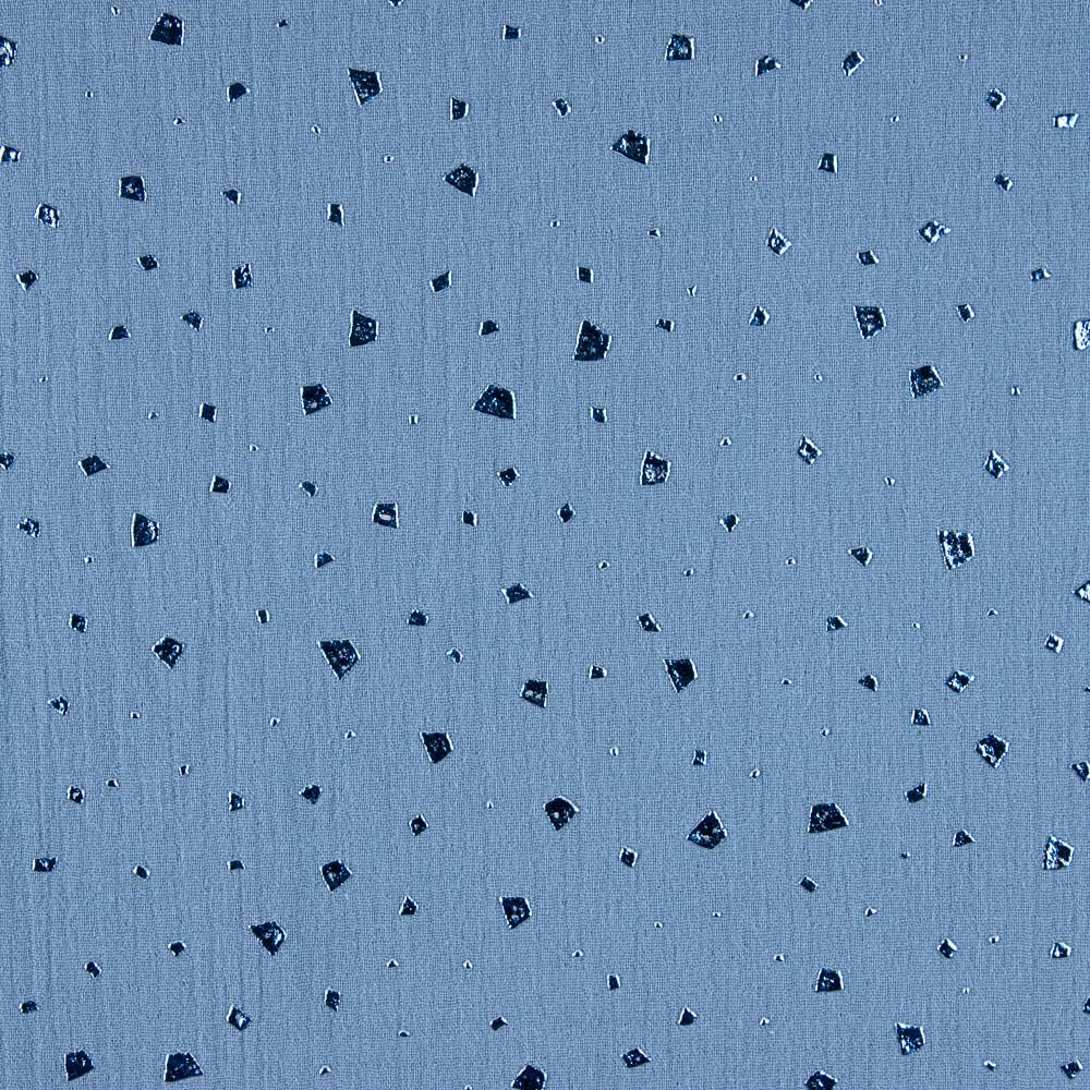 Musselin Baumwolle Gesprenkelt Lurex Gesprenkelt Blau - Ribes y Casals