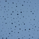 Musselin Baumwolle Gesprenkelt Lurex Gesprenkelt Blau - Ribes y Casals