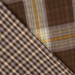 Doppelte Gaze Reversible Kariert Braun - Ribes y Casals