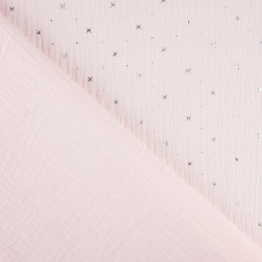 Lurex Sterne Baumwolle Musselin Rosa - Ribes y Casals