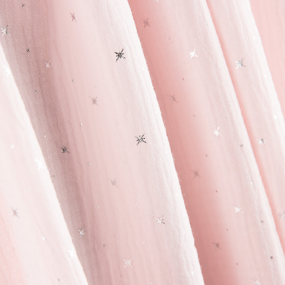 Lurex Sterne Baumwolle Musselin Rosa - Ribes y Casals