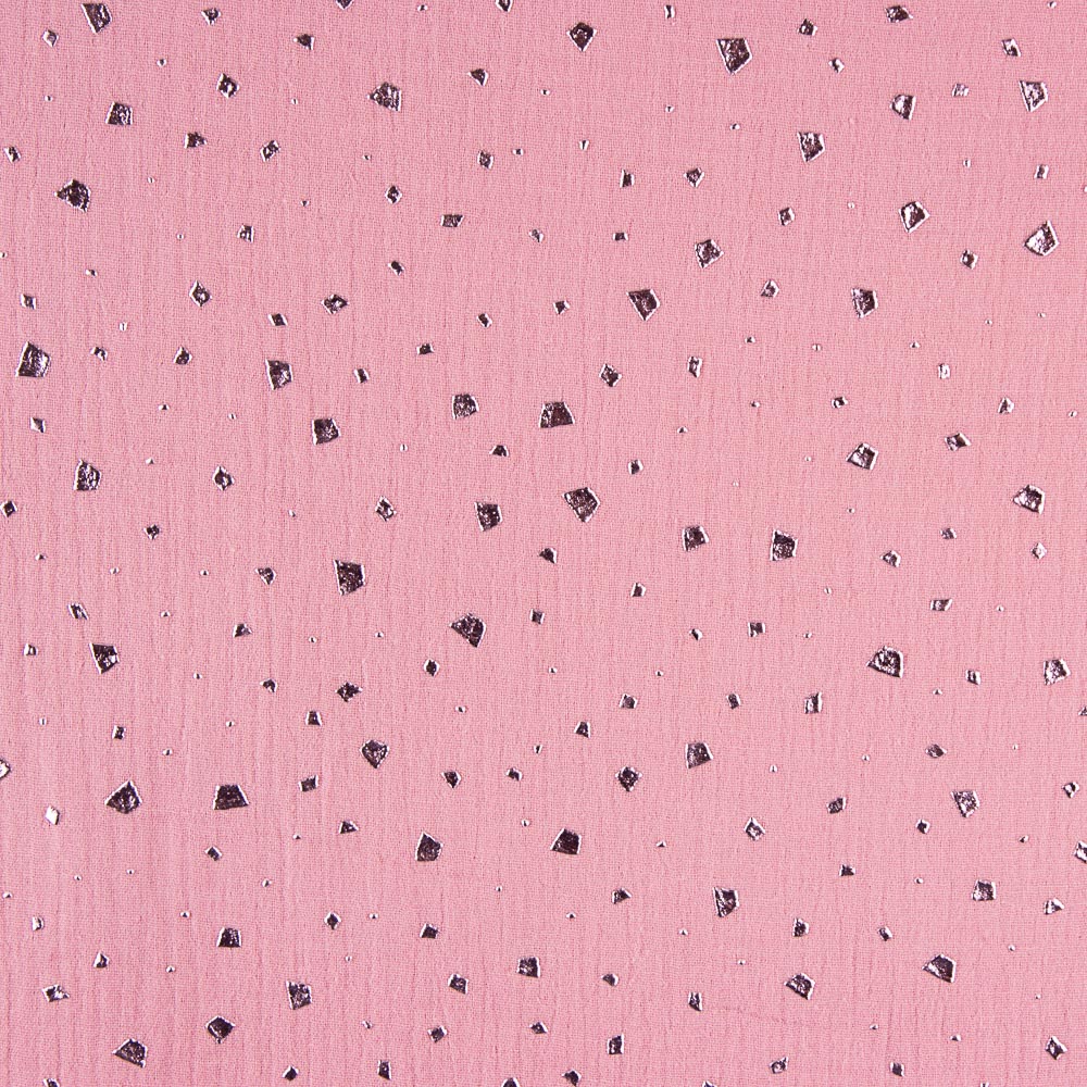 Baumwoll-Lurex-gesprenkeltes Musselin Rosa - Ribes y Casals