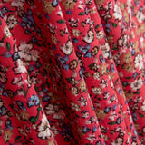 Bambula Viskose Floral Erdbeere - Ribes y Casals