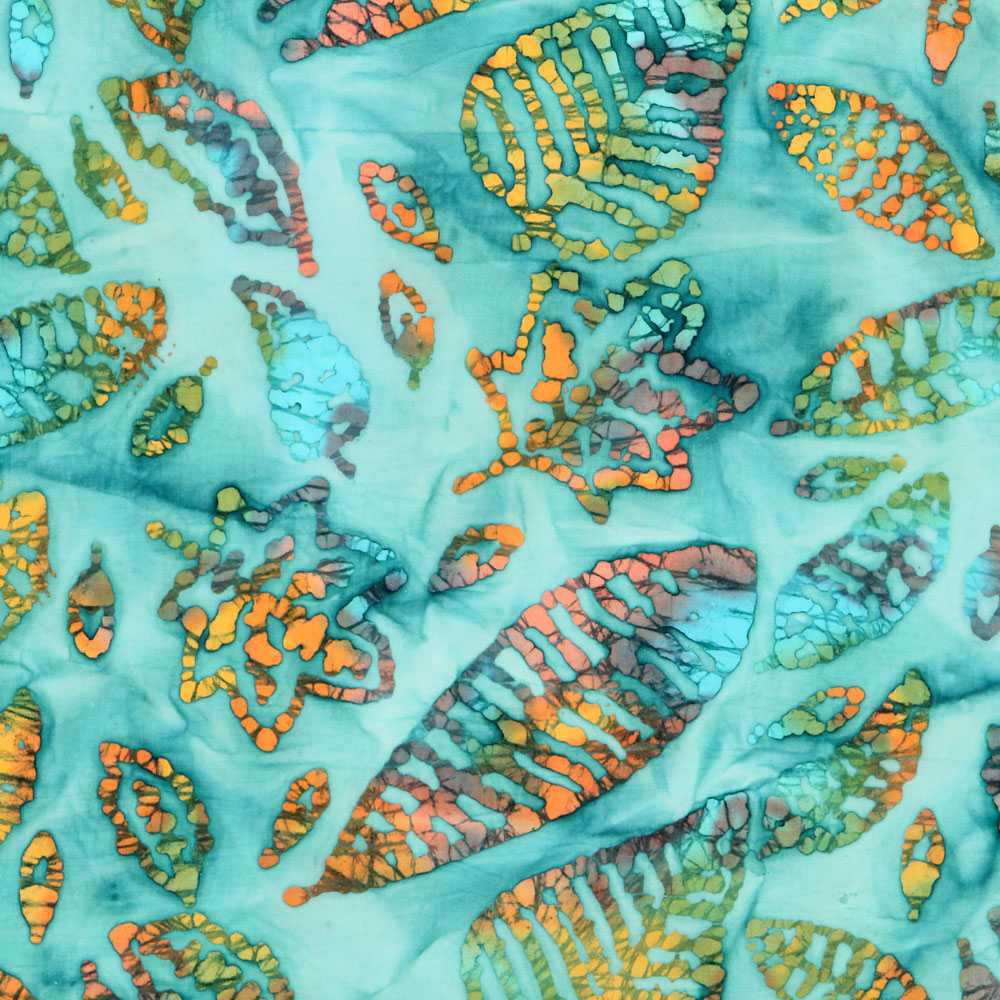 Batik Baumwolle Natur Türkis - Ribes y Casals