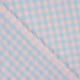Seersucker Batiste Retal Vichy Soft Blau und Rosa - 145 cm breit - Ribes y Casals