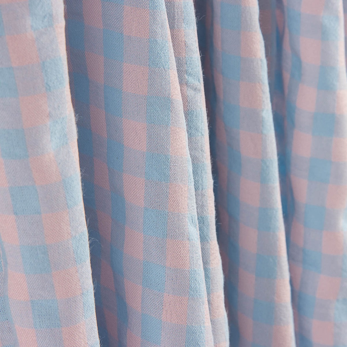 Seersucker Batiste Retal Vichy Soft Blau und Rosa - 145 cm breit - Ribes y Casals