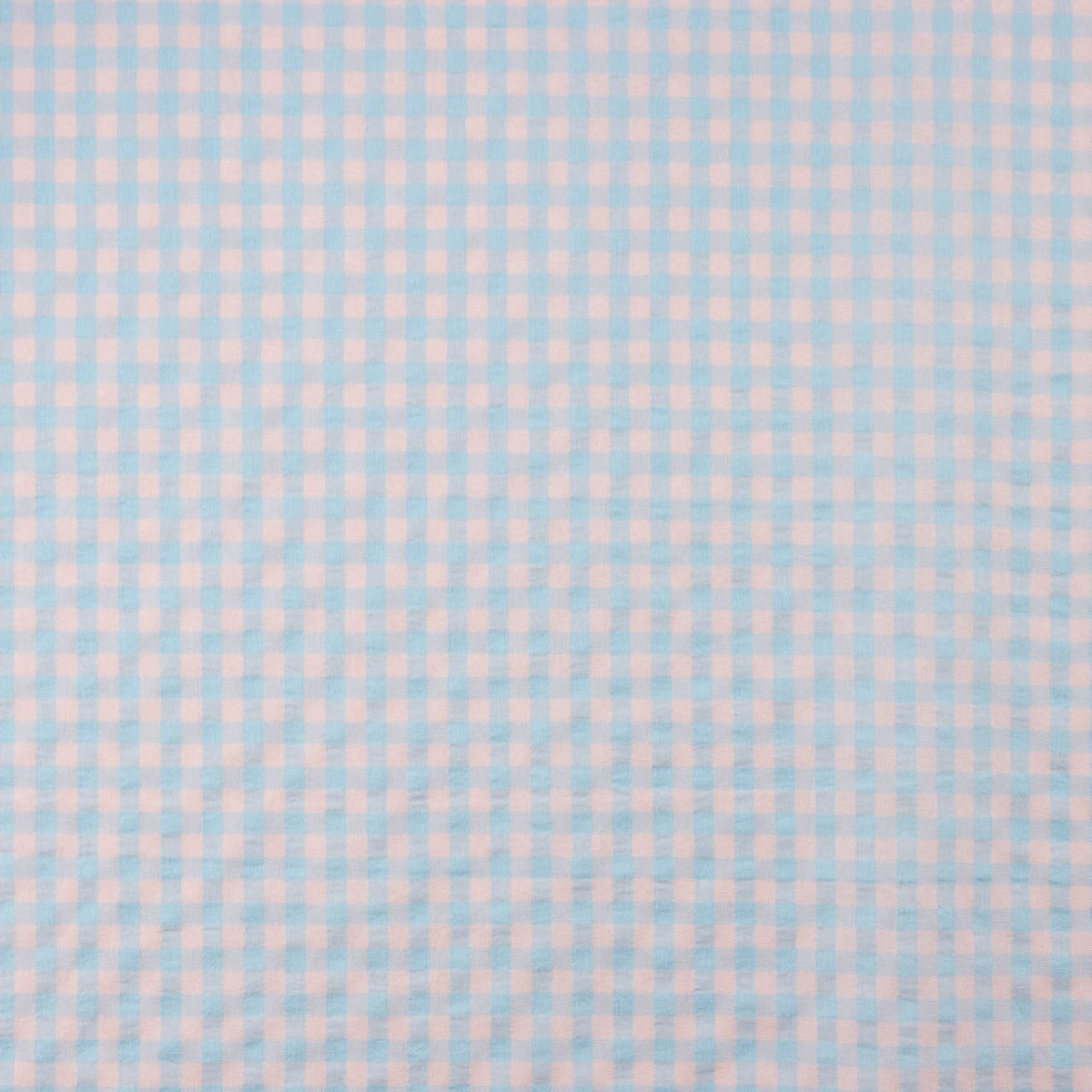 Seersucker Batiste Retal Vichy Soft Blau und Rosa - 145 cm breit - Ribes y Casals