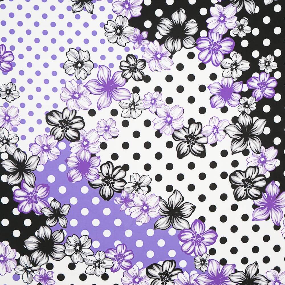 Bielastic Flower Polka Dots Mix Mauve - Ribes y Casals