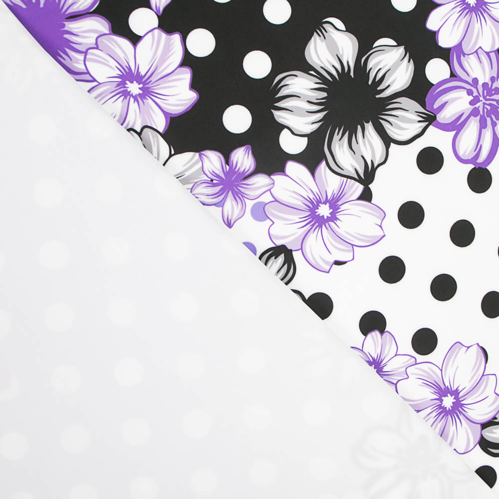 Bielastic Flower Polka Dots Mix Mauve - Ribes y Casals