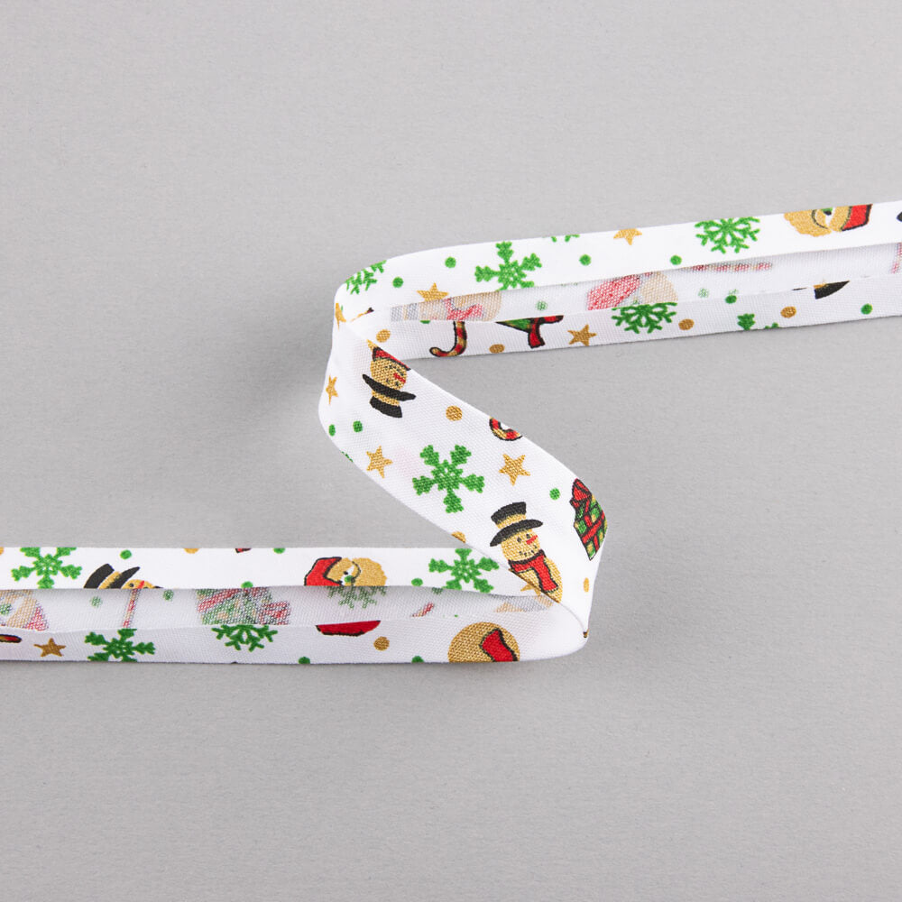 Bias Tape Weihnachtspuppen Weiß 18mm - Ribes y Casals