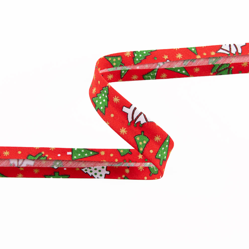 Bias-Band Weihnachtsbaum Rot 18mm - Ribes y Casals