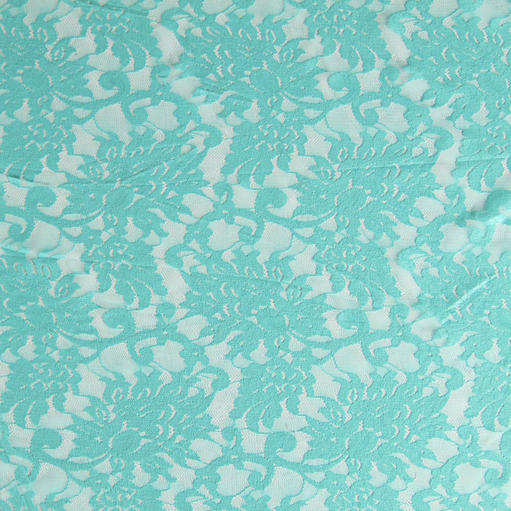Spandex Türkis Blonda Blumen Spandex Türkis - Ribes y Casals