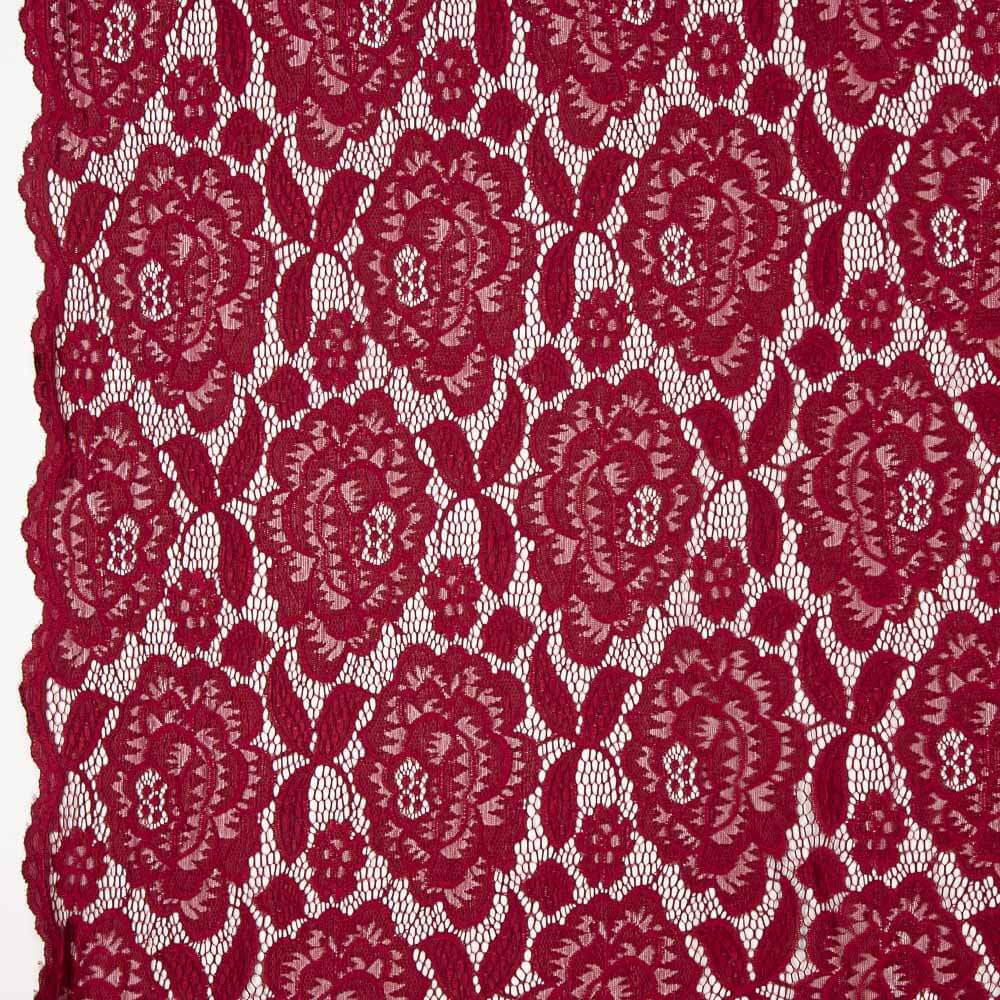 Granat Spandex Blonda Blumen Granat - mit Breite 145 cm - Ribes y Casals