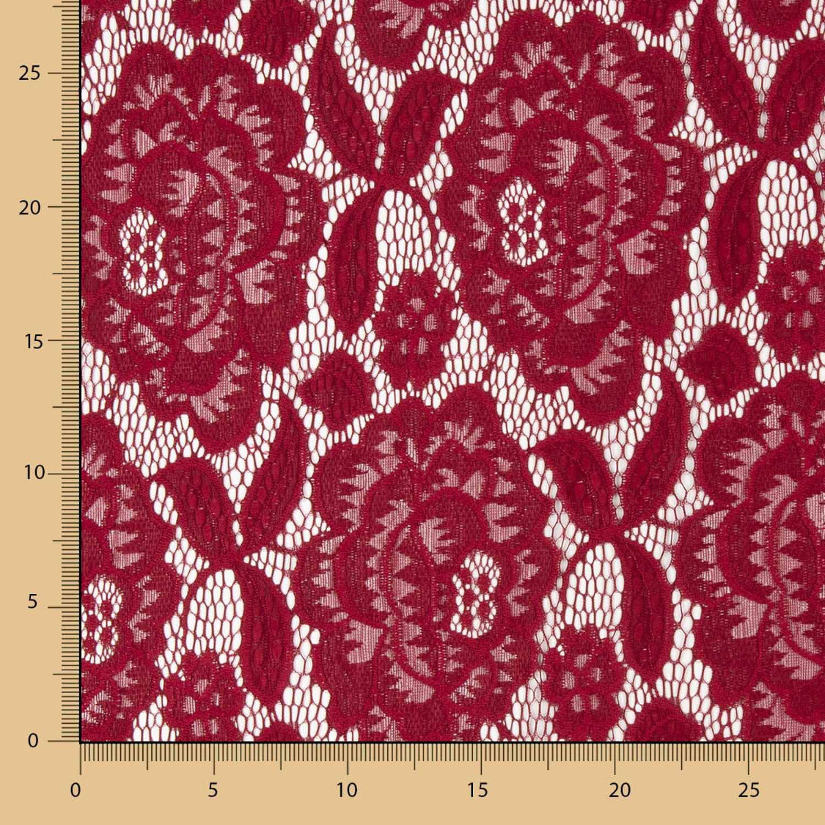 Granat Spandex Blonda Blumen Granat - mit Breite 145 cm - Ribes y Casals