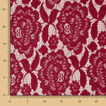 Granat Spandex Blonda Blumen Granat - mit Breite 145 cm - Ribes y Casals