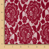Granat Spandex Blonda Blumen Granat - mit Breite 145 cm - Ribes y Casals