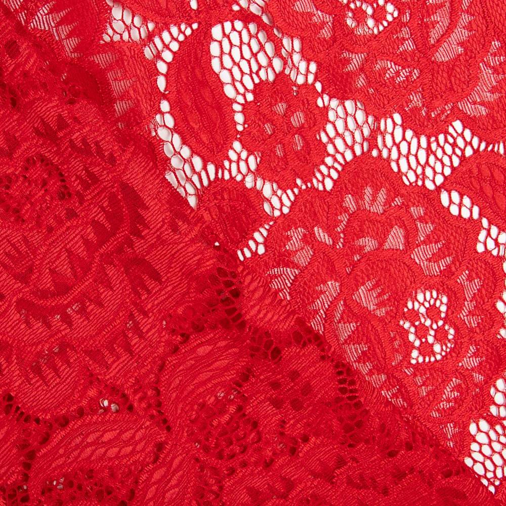 Blonda Blumen Spandex Rot - Ribes y Casals