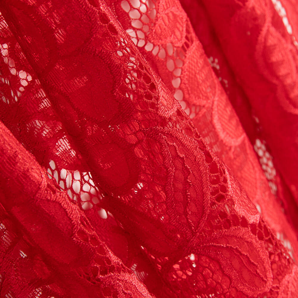 Blonda Blumen Spandex Rot - Ribes y Casals