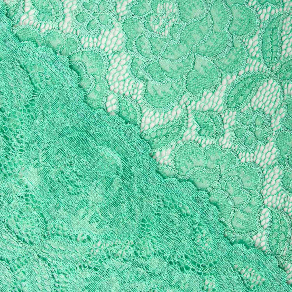 Blonda Blumen Spandex Aqua Grün - Ribes y Casals