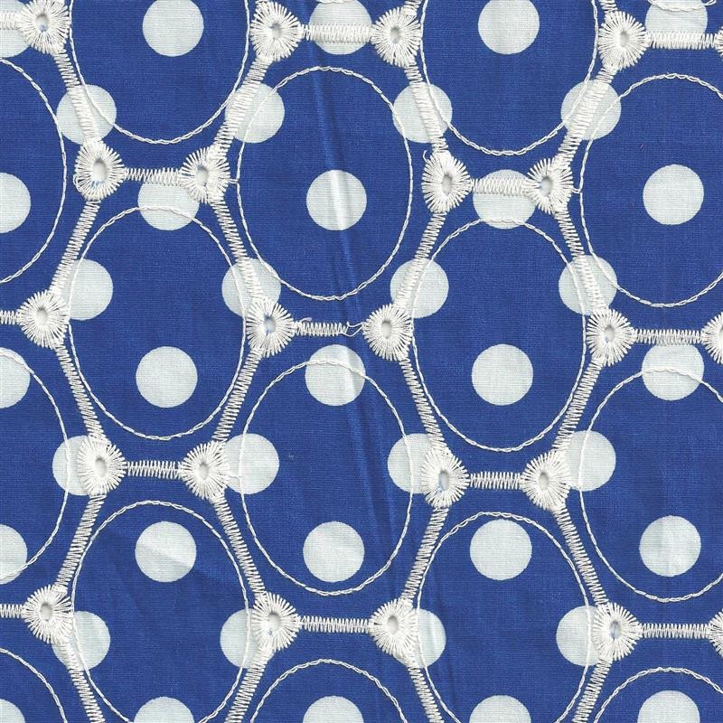 Stickerei Polka Dots Blauer Hintergrund - Ribes y Casals