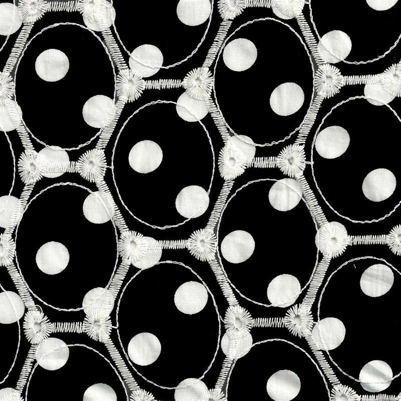 Stickerei Polka Dots Schwarzer Hintergrund - Ribes y Casals