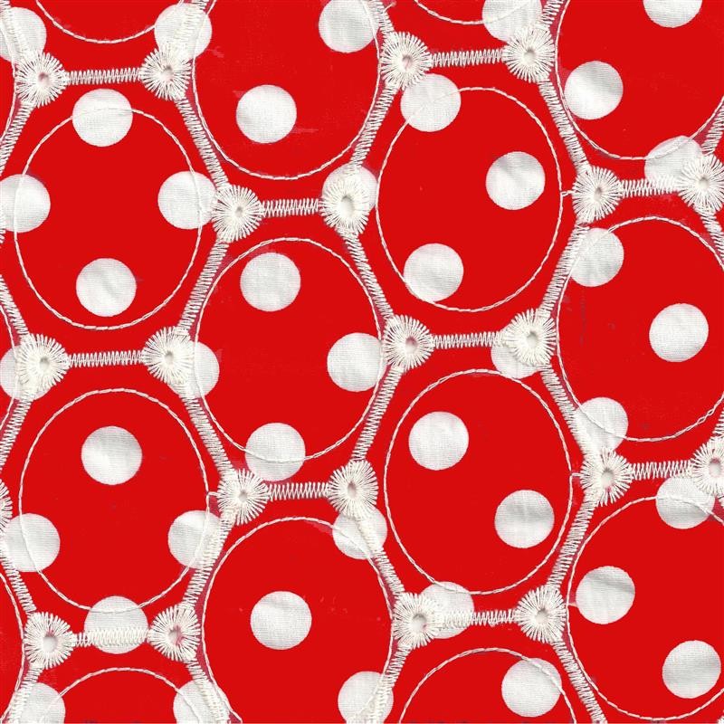 Stickerei Polka Dots Roter Hintergrund - Ribes y Casals