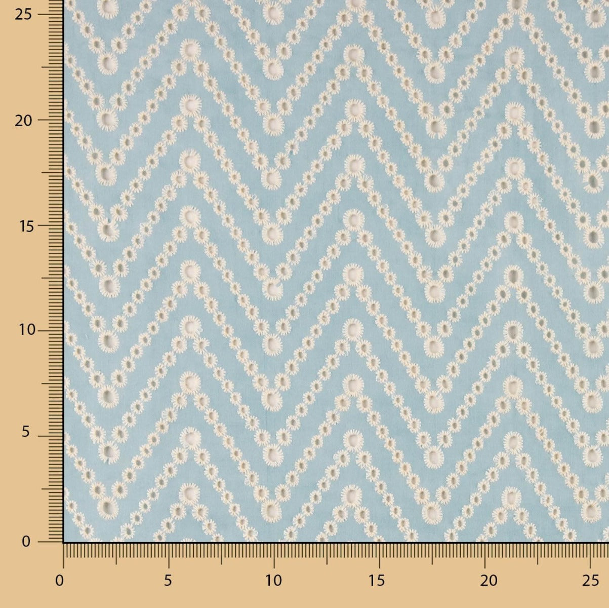 Schweizer Blau Chevron-Stickerei - Ribes y Casals