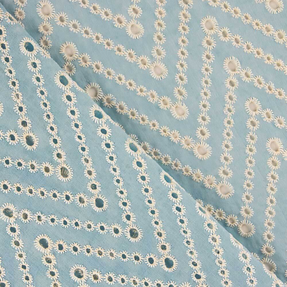 Schweizer Blau Chevron-Stickerei - Ribes y Casals