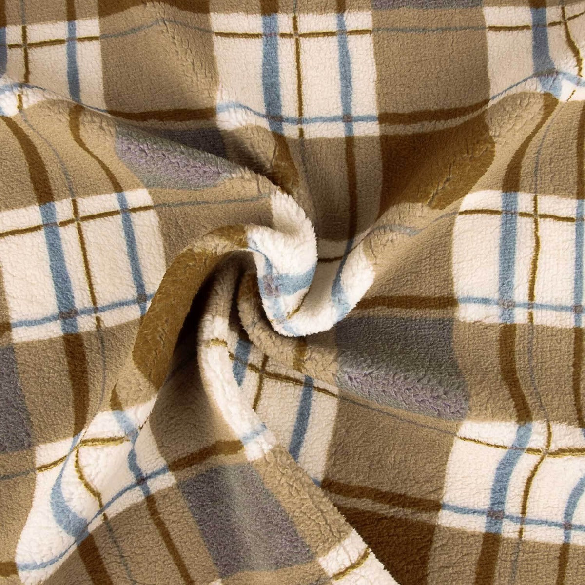 Beige Fleece Fleece Teddy Tartan - Ribes y Casals