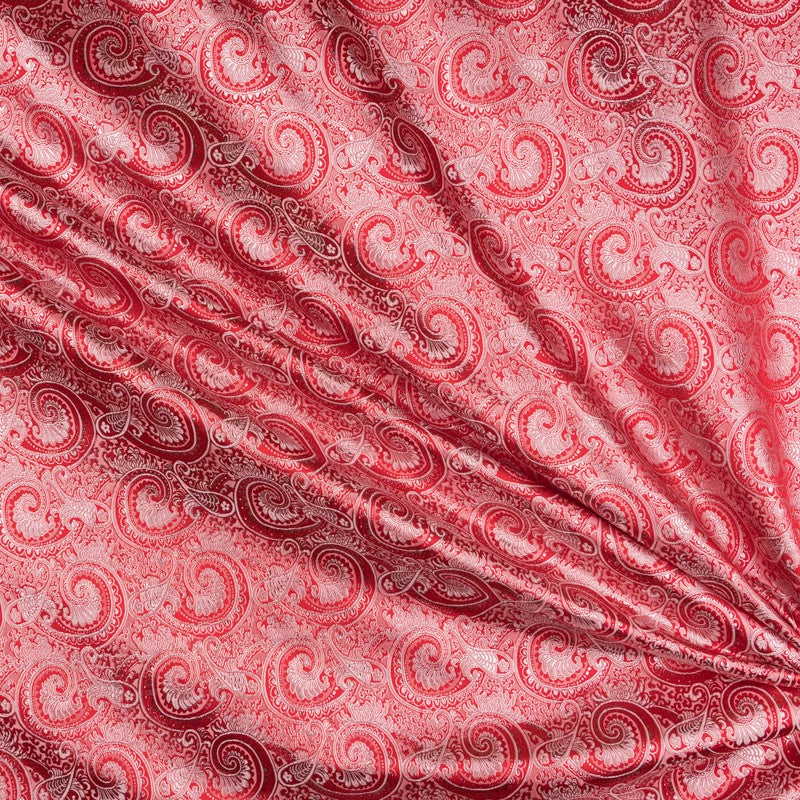 Roter Kaschmir-Fantasie-Brokat - Ribes y Casals