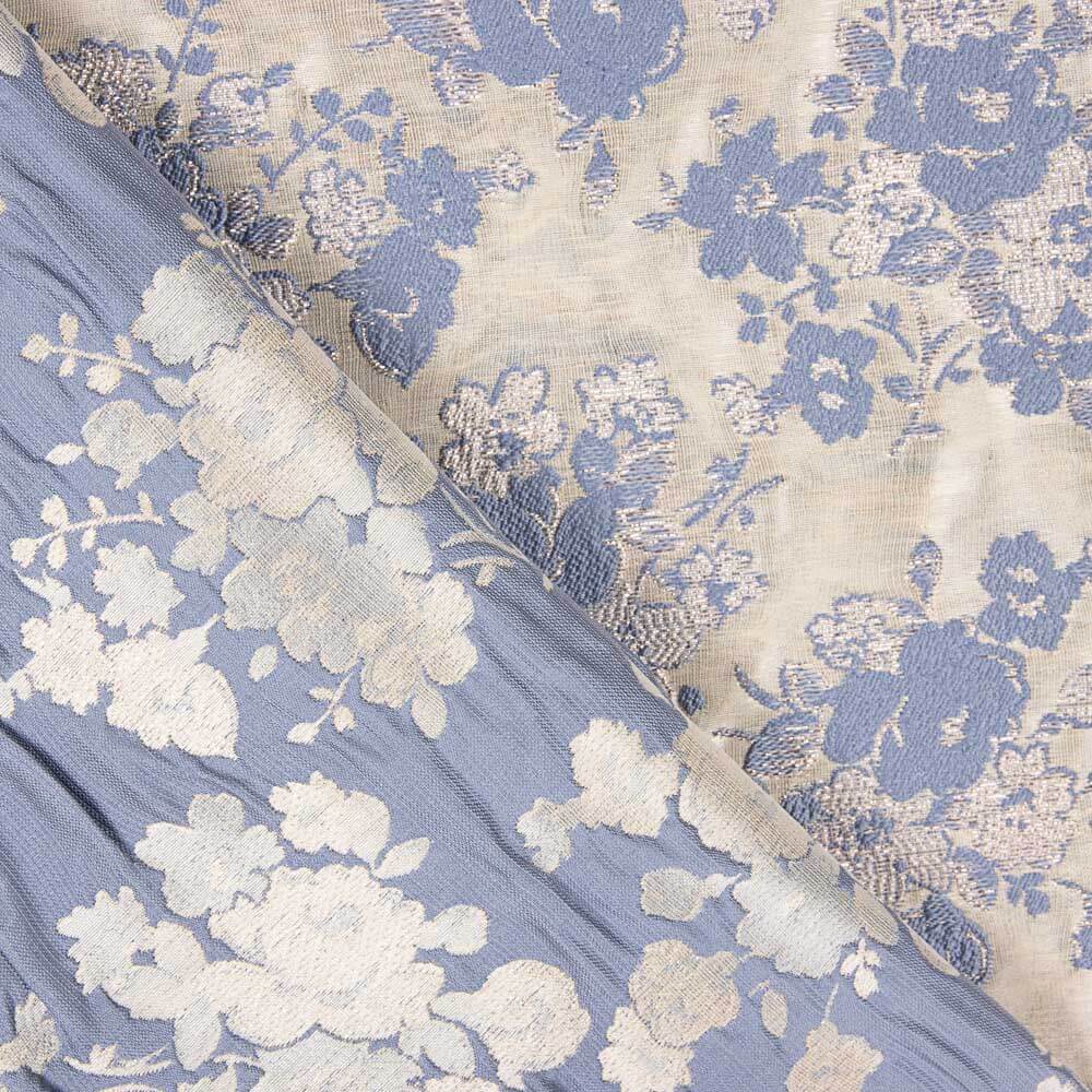 Brokatblume Cretonero Blau Denim - Ribes y Casals