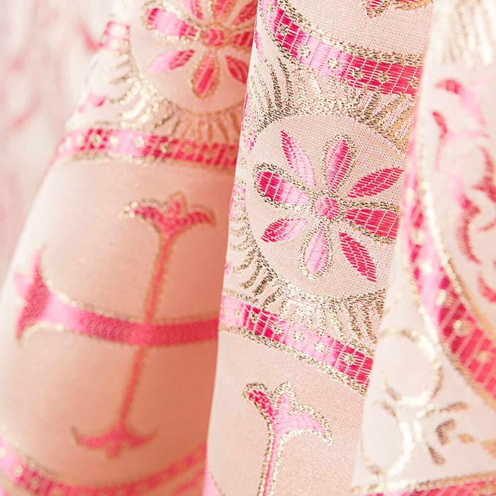 Brokat Lurex Kreuz Fuchsia - Ribes y Casals