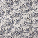 Brokat Tropical Leaf Blau - Ribes y Casals