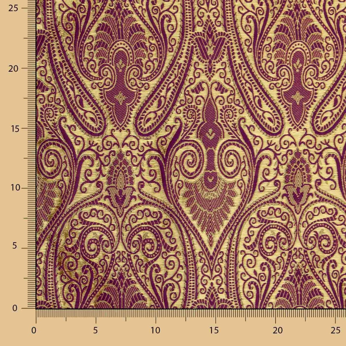 Kastanienbrauner Paisley-Jacquard - Ribes y Casals