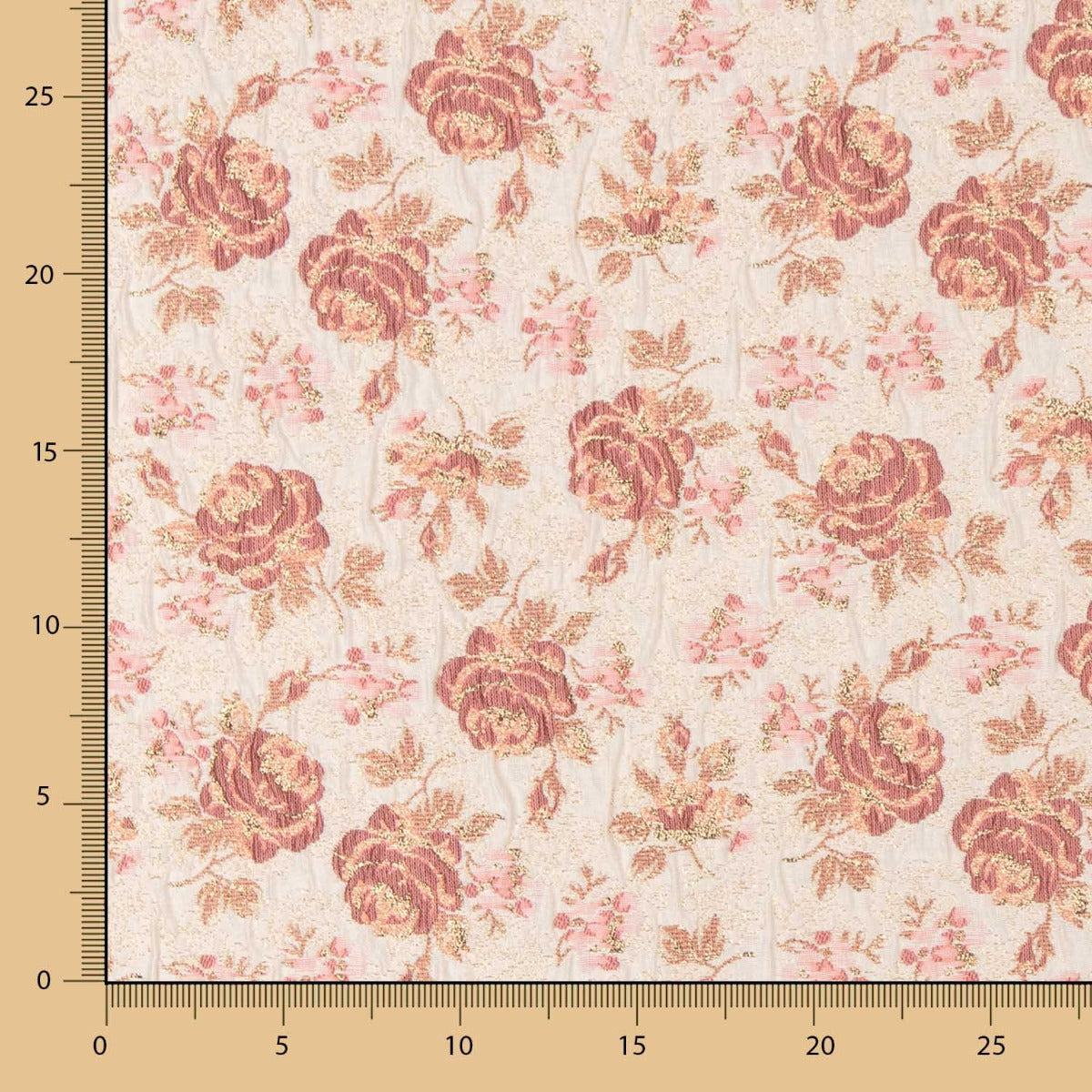 Brokat Englische Blume Granat - Ribes y Casals
