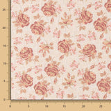 Brokat Englische Blume Granat - Ribes y Casals
