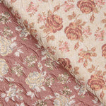 Brokat Englische Blume Granat - Ribes y Casals