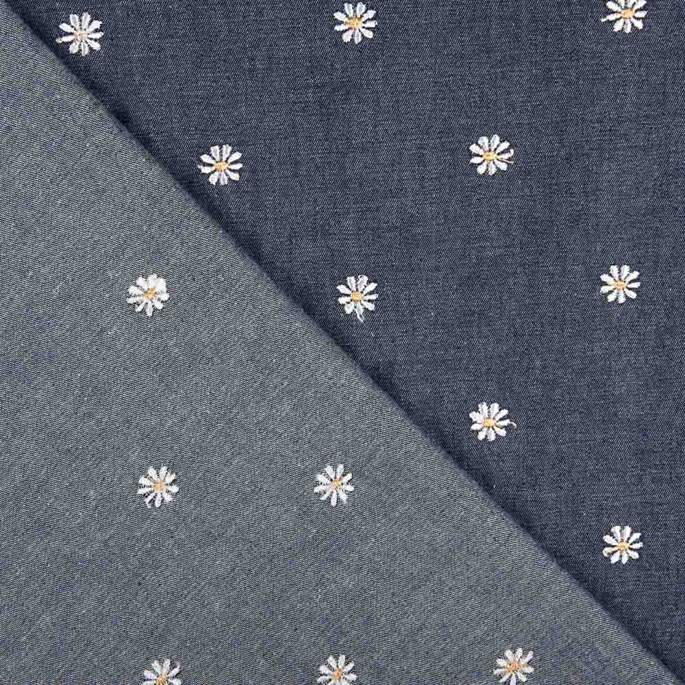 Dunkles Denim-Hemd mit Margarita-Stickerei - Ribes y Casals