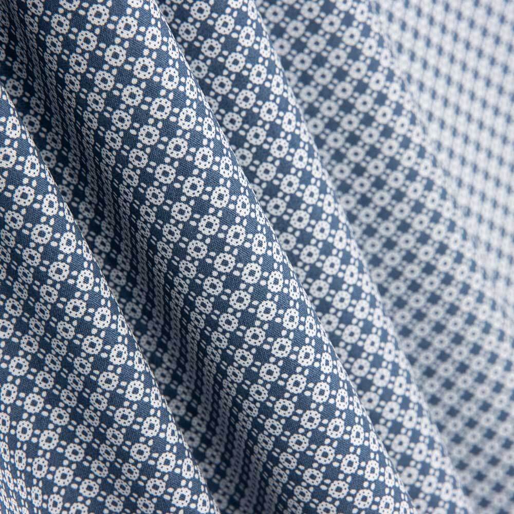 Geometrisches Mini-Baumwollhemd Blau - Ribes y Casals