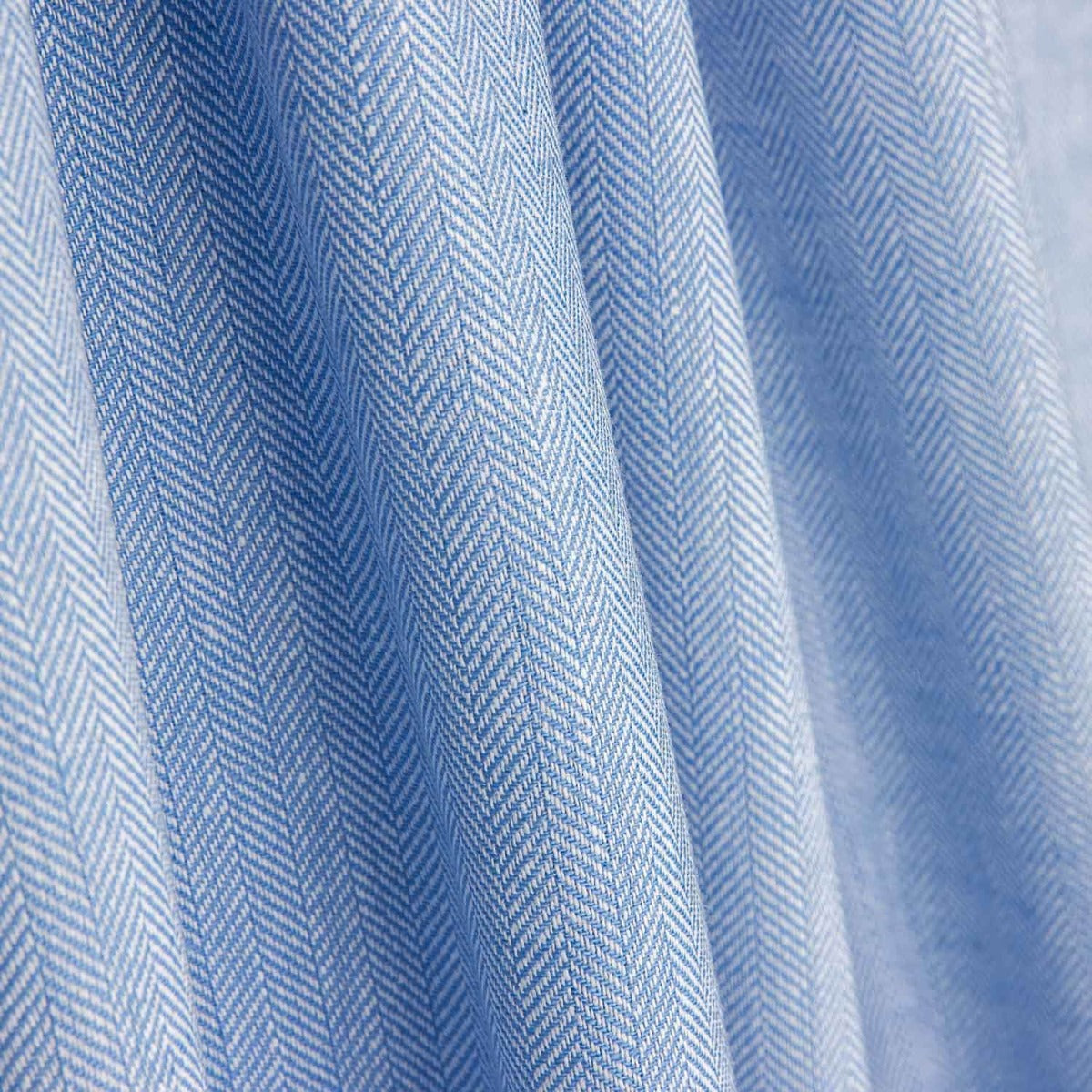 Chambray Baumwolle-Leinen Fischgrät Hellblau - Ribes y Casals