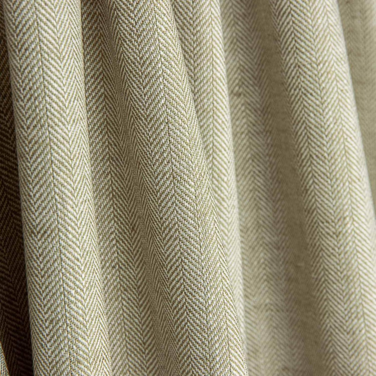 Chambray Baumwoll-Leinen Fischgrät Grünlich beige - Ribes y Casals