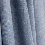 Chambray Baumwolle-Leinen Herringbone Blau - Ribes y Casals