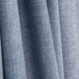 Chambray Baumwolle-Leinen Herringbone Blau - Ribes y Casals