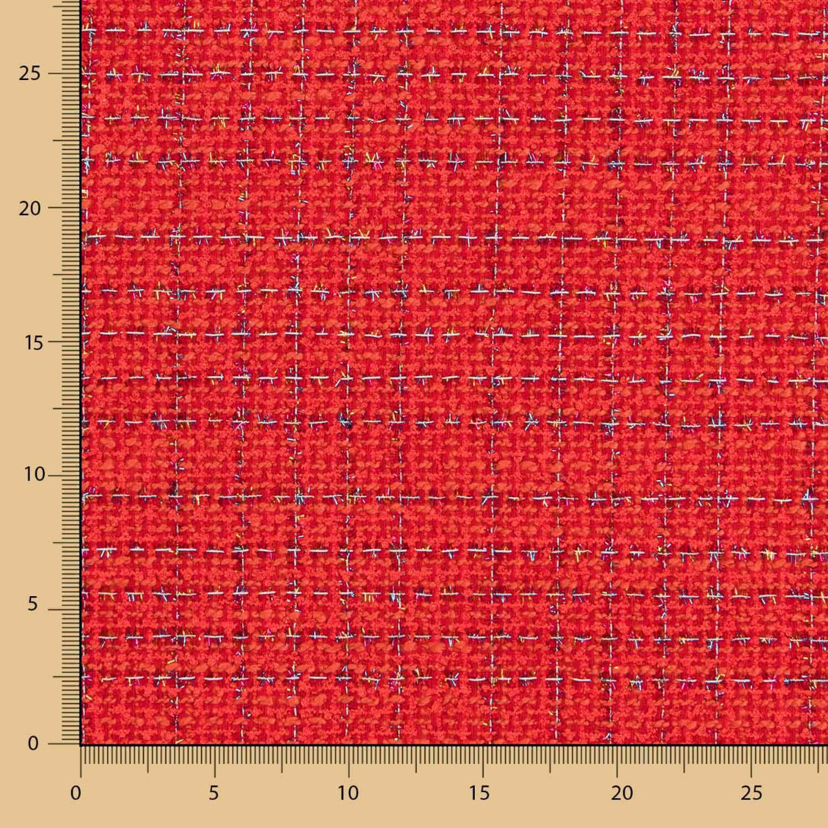 Tweed Wolle Lurex Rot - Ribes y Casals
