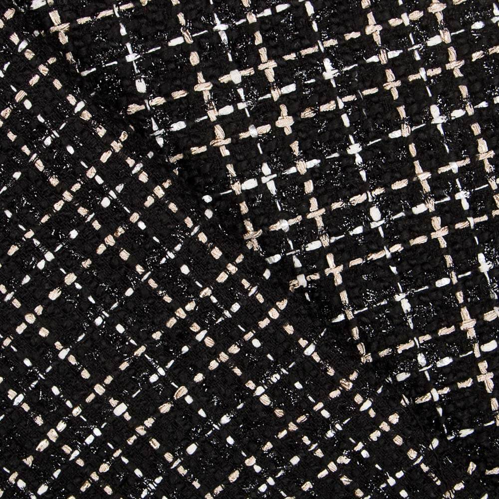 Tweed Wolle Lurex Schwarz - Ribes y Casals