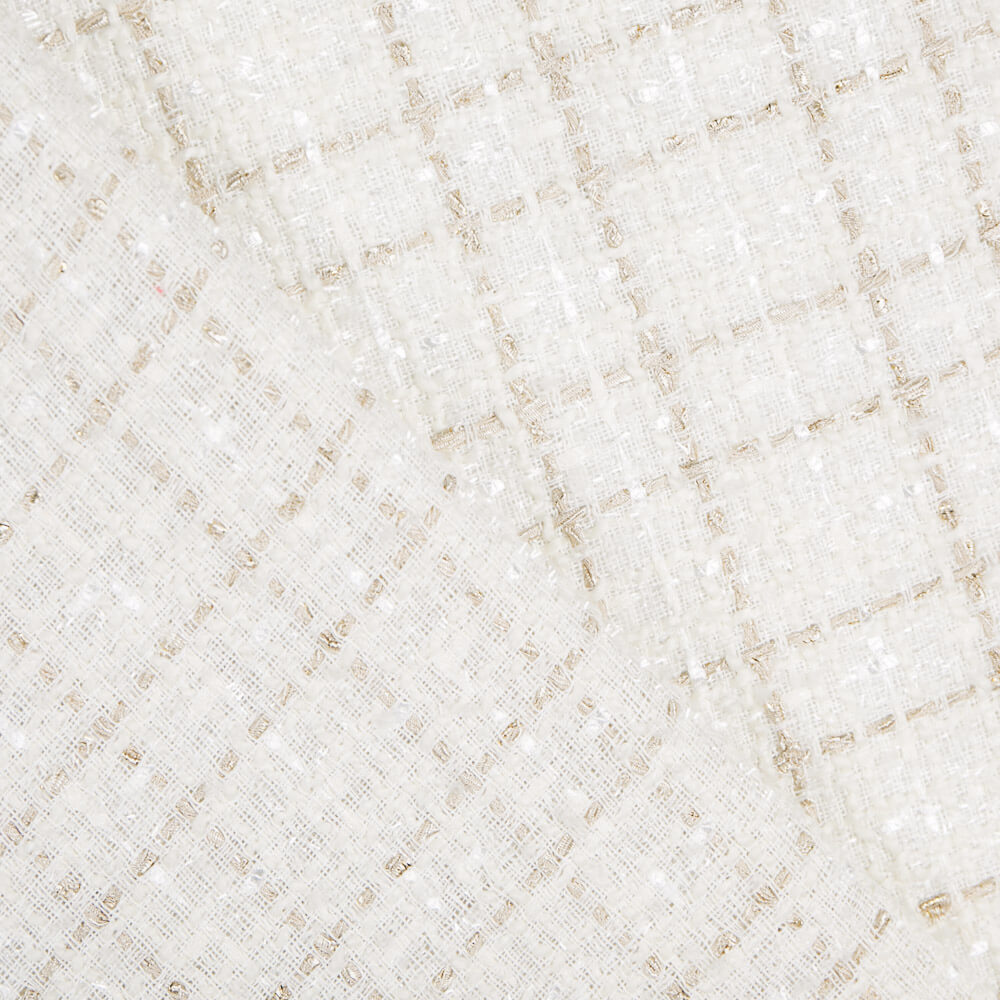Tweed Lurex Wolle Ecru - Ribes y Casals