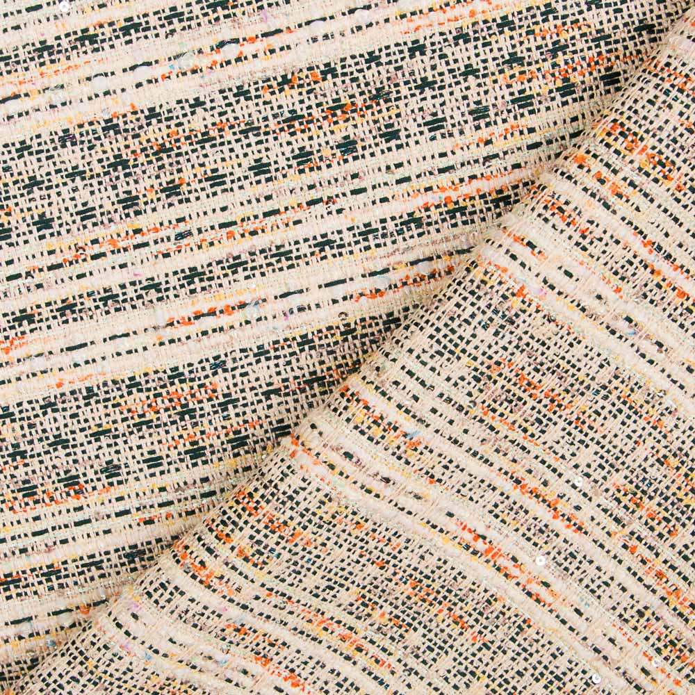 Tweed gestreiftes gelbes Lamé - Ribes y Casals