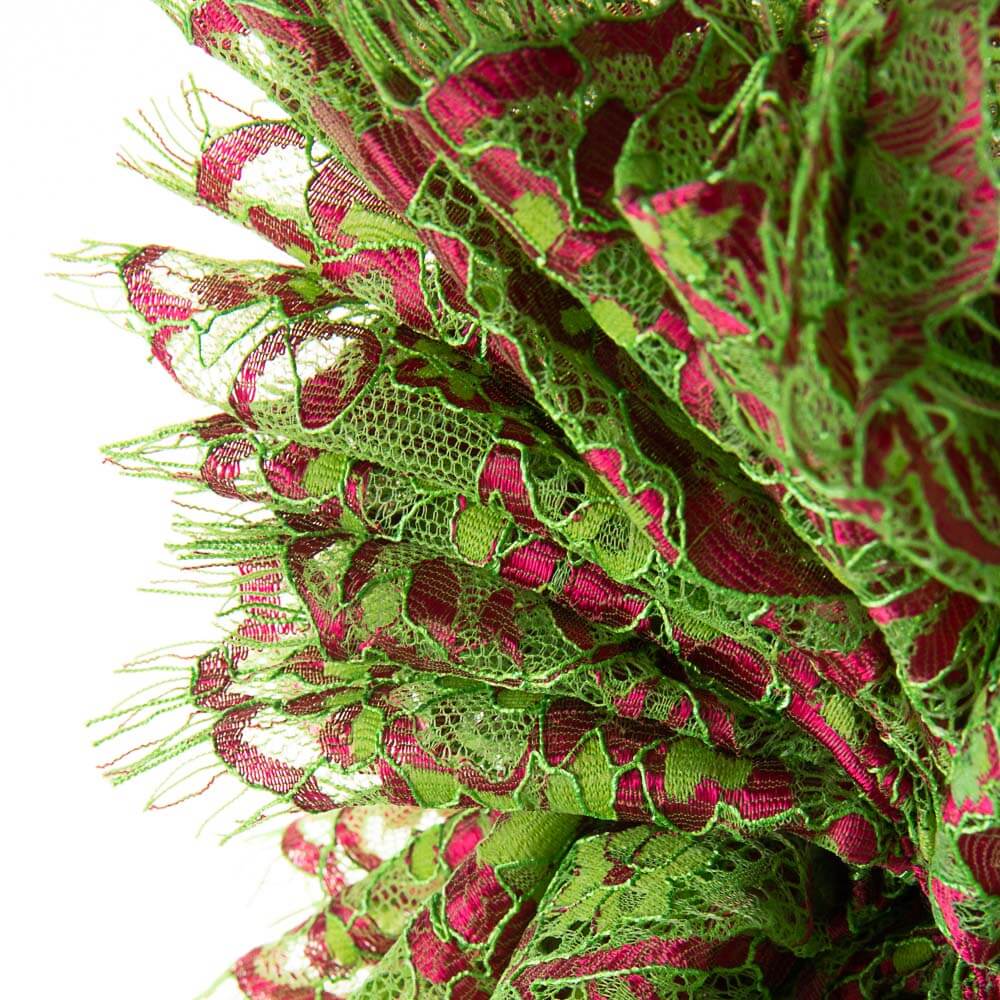 Zweifarbige Chantilly-Spitze Grün-Fuchsia - Ribes y Casals